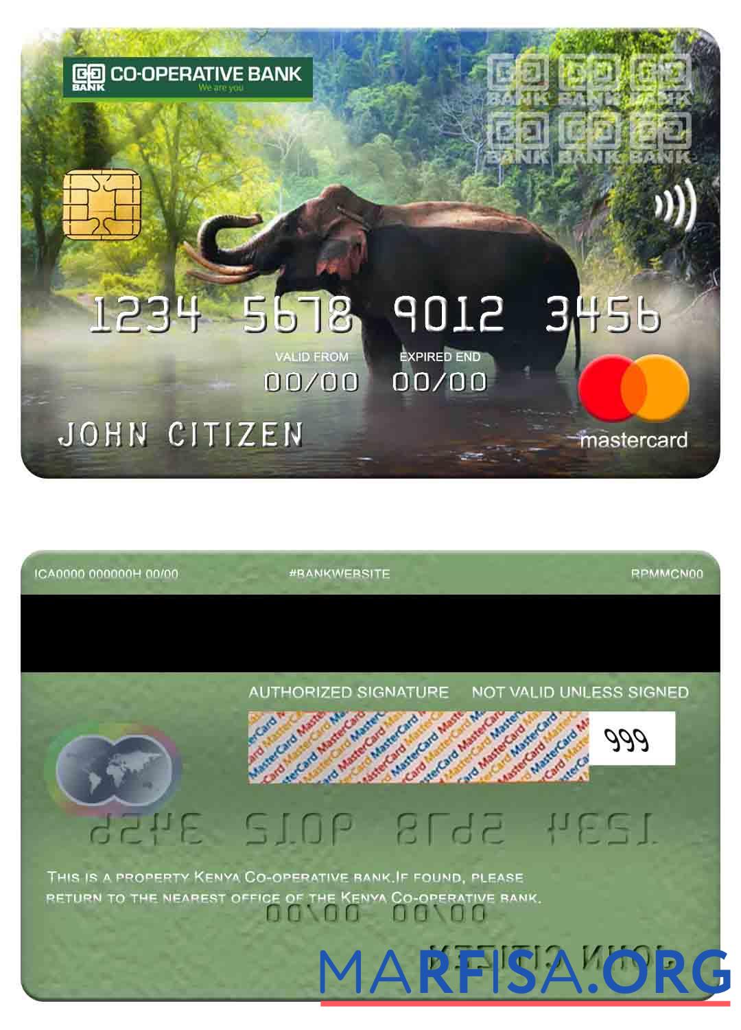 Downloadable Kenya Co operative Bank mastercard template